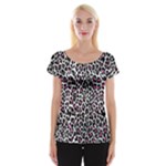 Pink Leopard Print Women s Cap Sleeve Top