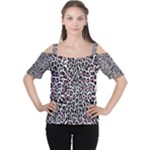 Pink Leopard Print Women s Cutout Shoulder Tee