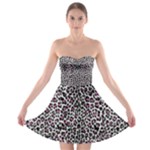 Pink Leopard Print Strapless Bra Top Dress