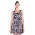 Pink Leopard Print Scoop Neck Skater Dress