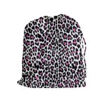 Pink Leopard Print Drawstring Pouch (XL)