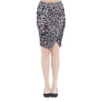 Pink Leopard Print Midi Wrap Pencil Skirt