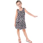 Pink Leopard Print Kids  Sleeveless Dress