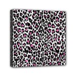 Pink Leopard Print Mini Canvas 6  x 6  (Stretched)