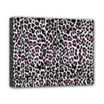 Pink Leopard Print Canvas 10  x 8  (Stretched)