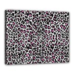 Pink Leopard Print Canvas 20  x 16  (Stretched)