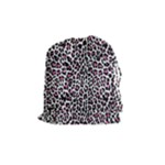 Pink Leopard Print Drawstring Pouch (Medium)