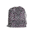 Pink Leopard Print Drawstring Pouch (Large)