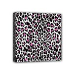 Pink Leopard Print Mini Canvas 4  x 4  (Stretched)