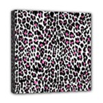 Pink Leopard Print Mini Canvas 8  x 8  (Stretched)