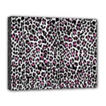 Pink Leopard Print Canvas 14  x 11  (Stretched)