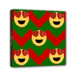 Christmas Heart Eye Emoji Mini Canvas 6  x 6  (Stretched)