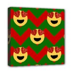 Christmas Heart Eye Emoji Mini Canvas 8  x 8  (Stretched)