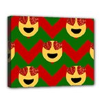 Christmas Heart Eye Emoji Canvas 14  x 11  (Stretched)