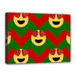 Christmas Heart Eye Emoji Canvas 16  x 12  (Stretched)