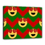 Christmas Heart Eye Emoji Canvas 20  x 16  (Stretched)