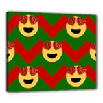 Christmas Heart Eye Emoji Canvas 24  x 20  (Stretched)