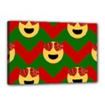 Christmas Heart Eye Emoji Canvas 18  x 12  (Stretched)