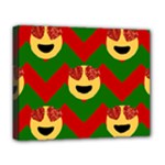 Christmas Heart Eye Emoji Deluxe Canvas 20  x 16  (Stretched)