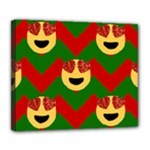 Christmas Heart Eye Emoji Deluxe Canvas 24  x 20  (Stretched)