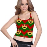 Christmas Heart Eye Emoji Spaghetti Strap Bra Top