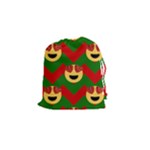 Christmas Heart Eye Emoji Drawstring Pouch (Small)