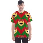 Christmas Heart Eye Emoji Men s Sport Mesh Tee