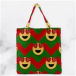 Christmas Heart Eye Emoji Grocery Tote Bag