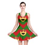 Christmas Heart Eye Emoji Reversible Skater Dress