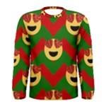 Christmas Heart Eye Emoji Men s Long Sleeve Tee