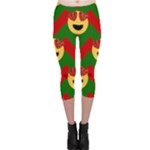 Christmas Heart Eye Emoji Capri Leggings 