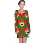 Christmas Heart Eye Emoji Long Sleeve Nightdress