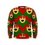 Christmas Heart Eye Emoji Kids  Sweatshirt