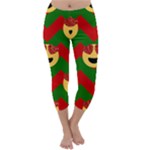 Christmas Heart Eye Emoji Capri Winter Leggings 