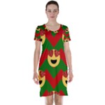 Christmas Heart Eye Emoji Short Sleeve Nightdress