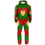 Christmas Heart Eye Emoji Hooded Jumpsuit (Men)