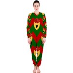 Christmas Heart Eye Emoji OnePiece Jumpsuit (Ladies)