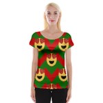 Christmas Heart Eye Emoji Women s Cap Sleeve Top