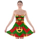 Christmas Heart Eye Emoji Strapless Bra Top Dress