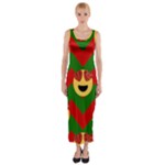 Christmas Heart Eye Emoji Fitted Maxi Dress