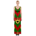 Christmas Heart Eye Emoji Maxi Thigh Split Dress