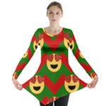 Christmas Heart Eye Emoji Long Sleeve Tunic 