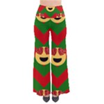 Christmas Heart Eye Emoji Women s Chic Palazzo Pants 