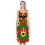 Christmas Heart Eye Emoji Midi Sleeveless Dress