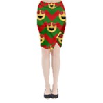 Christmas Heart Eye Emoji Midi Wrap Pencil Skirt