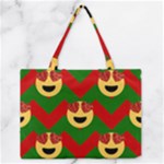 Christmas Heart Eye Emoji Medium Zipper Tote Bag