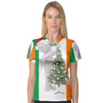 irish christmas Women s V-Neck Sport Mesh Tee