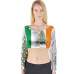 irish christmas Long Sleeve Crop Top (Tight Fit)