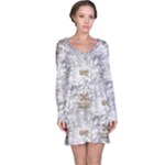 Christmas Silver Festivus Long Sleeve Nightdress