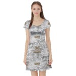 Christmas Silver Festivus Short Sleeve Skater Dress